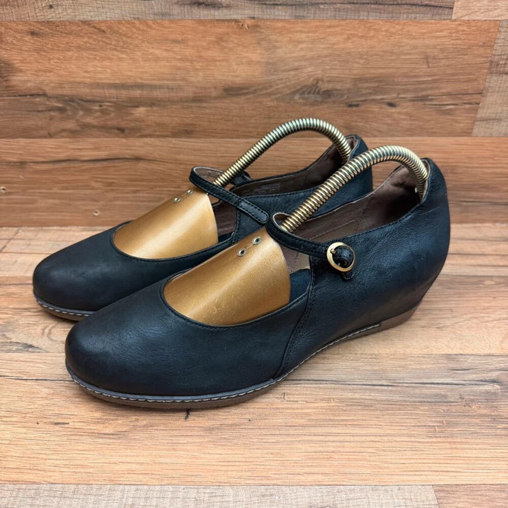 Dansko  Loralie Mary Jane Hidden  9.5-10 40  Wedge Women black Leather Shoes